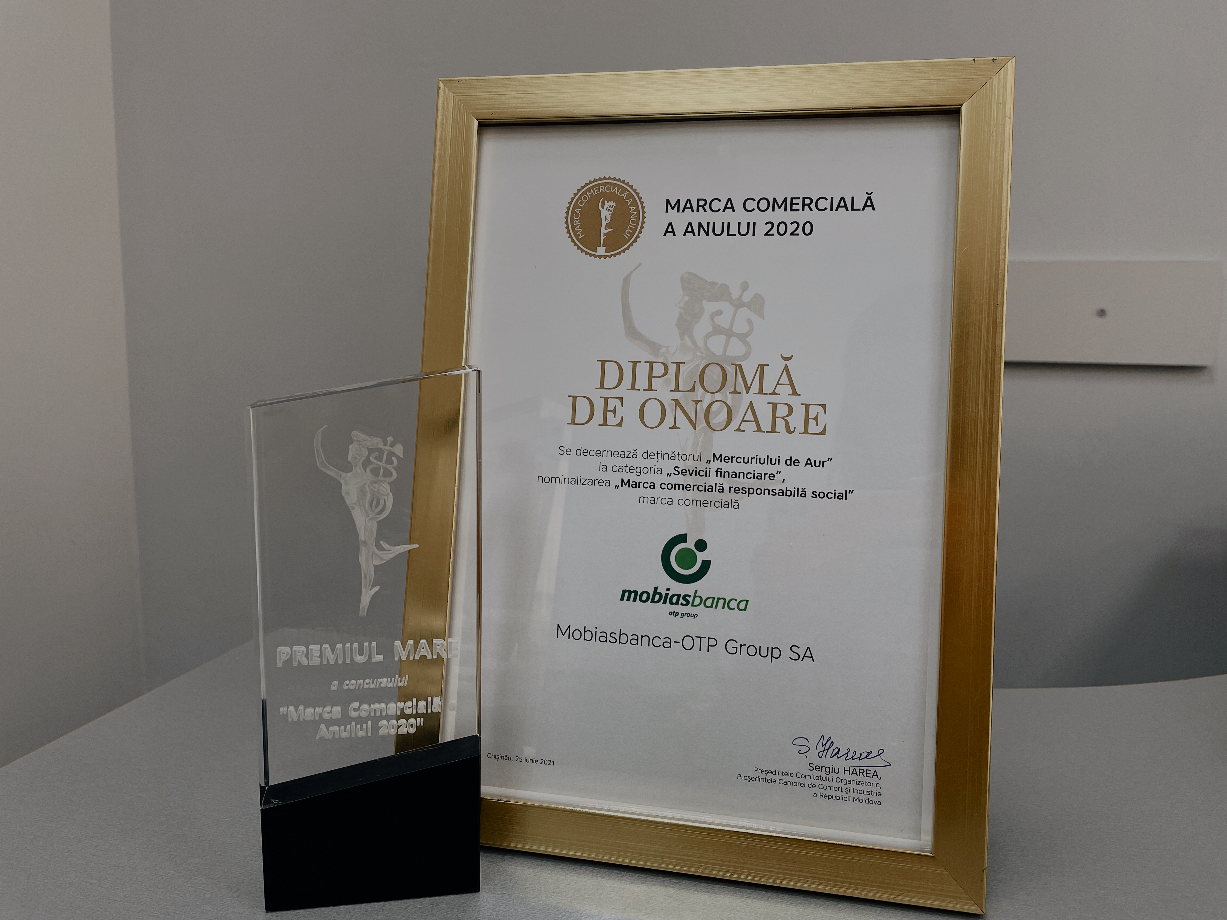 Mobiasbanca – OTP Group premiată cu Mercuriul de Aur - Recunoașterea pentru implicarea socială